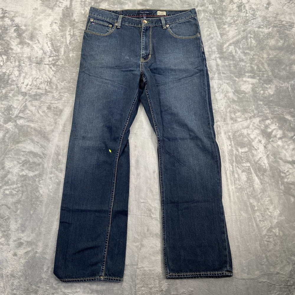 Tommy Hilfiger‎ Straight Leg Jeans Men's 36x32 Blue Denim Dark Wash 100% Cotton